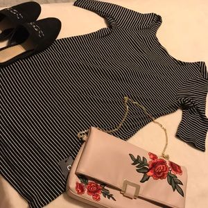 Beautiful Striped Black & White Mini Dress